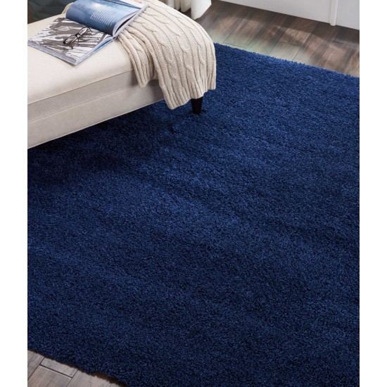 Nourison Malibu Shag MSG01 Area Rug, Navy, 6'7" x Square