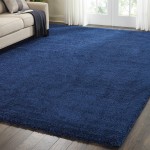 Nourison Malibu Shag MSG01 Area Rug, Navy, 9'10" x 13'2"