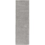 Nourison Malibu Shag MSG01 Runner Rug, Silver/Grey, 2'2" x 7'6"