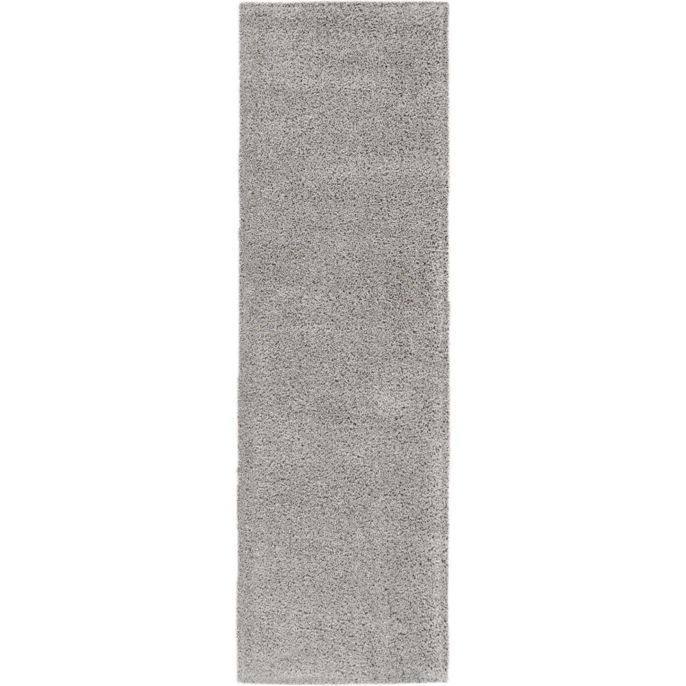 Nourison Malibu Shag MSG01 Runner Rug, Silver/Grey, 2'2" x 7'6"