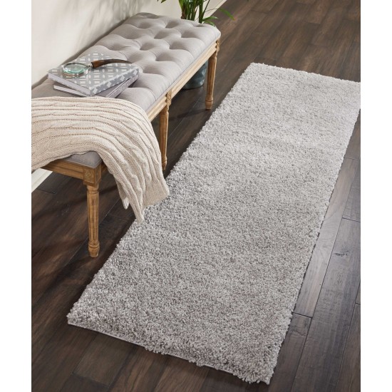 Nourison Malibu Shag MSG01 Runner Rug, Silver/Grey, 2'2" x 9'10"