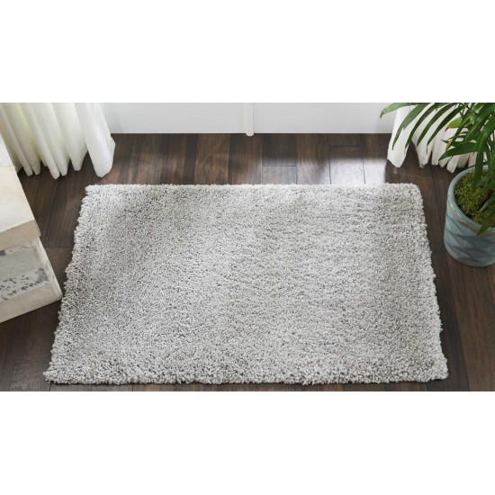 Nourison Malibu Shag MSG01 Area Rug, Silver/Grey, 2'6" x 4'