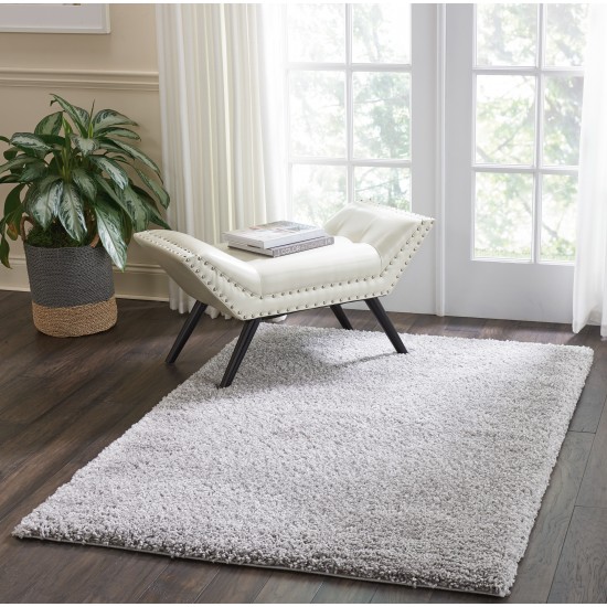 Nourison Malibu Shag MSG01 Area Rug, Silver/Grey, 3'11" x 5'11"