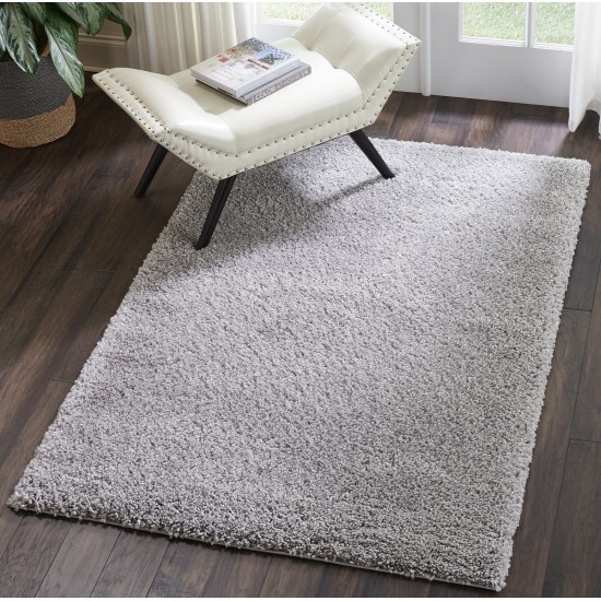 Nourison Malibu Shag MSG01 Area Rug, Silver/Grey, 3'11" x 5'11"