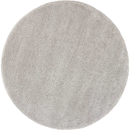 Nourison Malibu Shag MSG01 Area Rug, Silver/Grey, 4' x Round