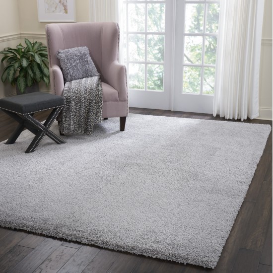 Nourison Malibu Shag MSG01 Area Rug, Silver/Grey, 6' x 9'