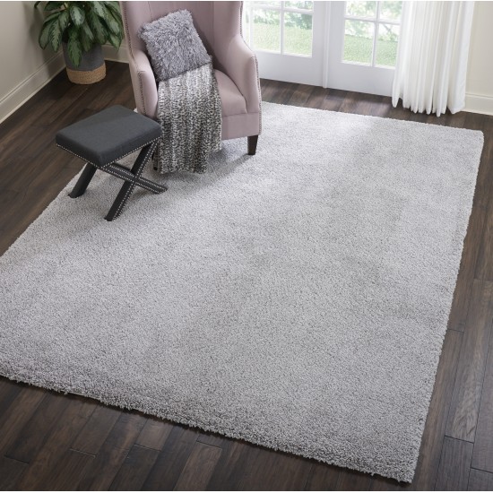 Nourison Malibu Shag MSG01 Area Rug, Silver/Grey, 6' x 9'