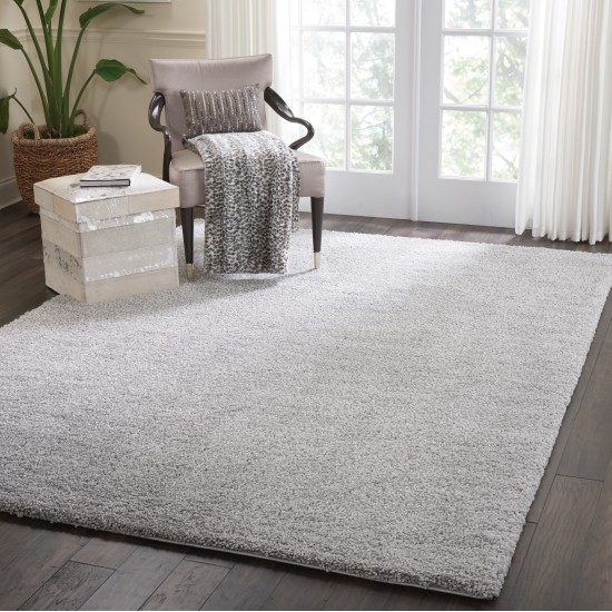 Nourison Malibu Shag MSG01 Area Rug, Silver/Grey, 6'7" x 9'6"