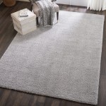 Nourison Malibu Shag MSG01 Area Rug, Silver/Grey, 6'7" x 9'6"