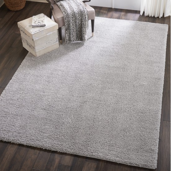 Nourison Malibu Shag MSG01 Area Rug, Silver/Grey, 6'7" x 9'6"