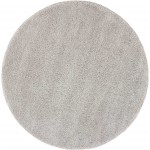 Nourison Malibu Shag MSG01 Area Rug, Silver/Grey, 7'10" x Round