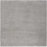 Nourison Malibu Shag MSG01 Area Rug, Silver/Grey, 7'10" x Square