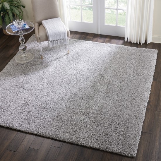 Nourison Malibu Shag MSG01 Area Rug, Silver/Grey, 7'10" x Square