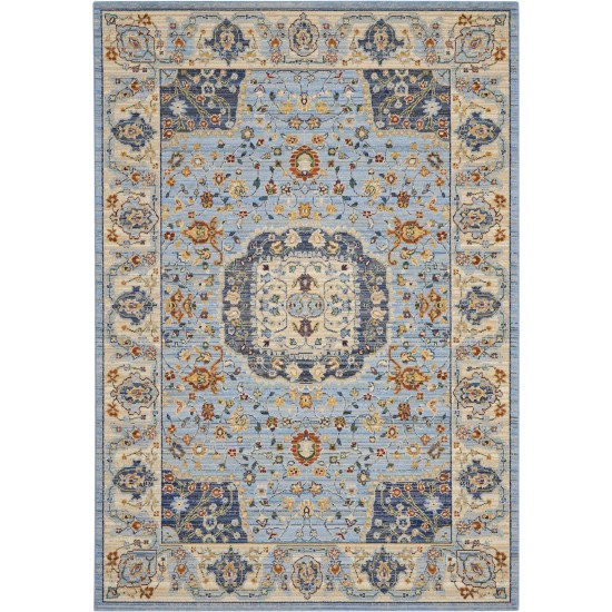 Nourison Majestic MST03 Area Rug, Light Blue, 5'6" x 8'