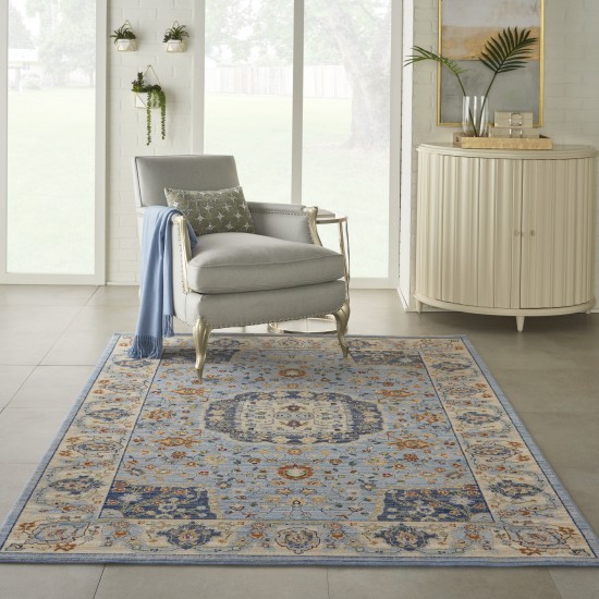 Nourison Majestic MST03 Area Rug, Light Blue, 5'6" x 8'