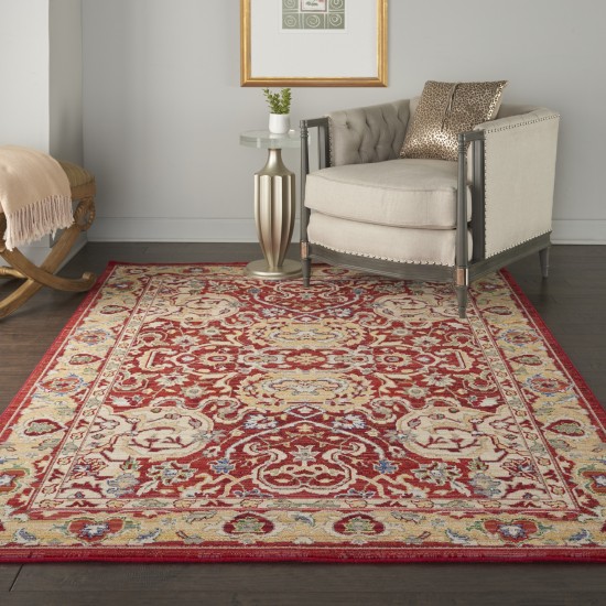 Nourison Majestic MST04 Area Rug, Red, 5'6" x 8'