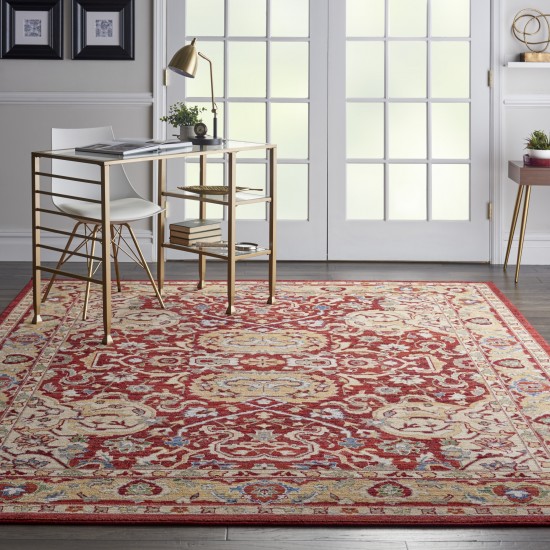 Nourison Majestic MST04 Area Rug, Red, 7'9" x 9'9"