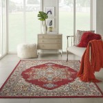 Nourison Majestic MST05 Area Rug, Red, 5'6" x 8'