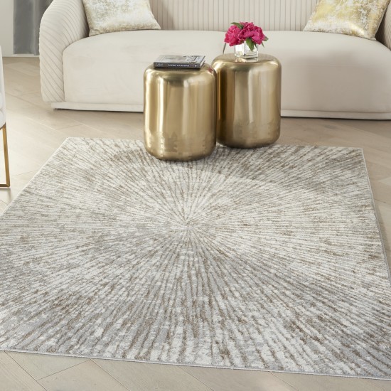 Inspire Me! Home Décor Metallic MTL01 Area Rug, Grey/Mocha, 5'3" x 7'3"