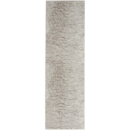 Inspire Me! Home Décor Metallic MTL02 Runner Rug, Grey/Mocha, 2'2" x 7'6"