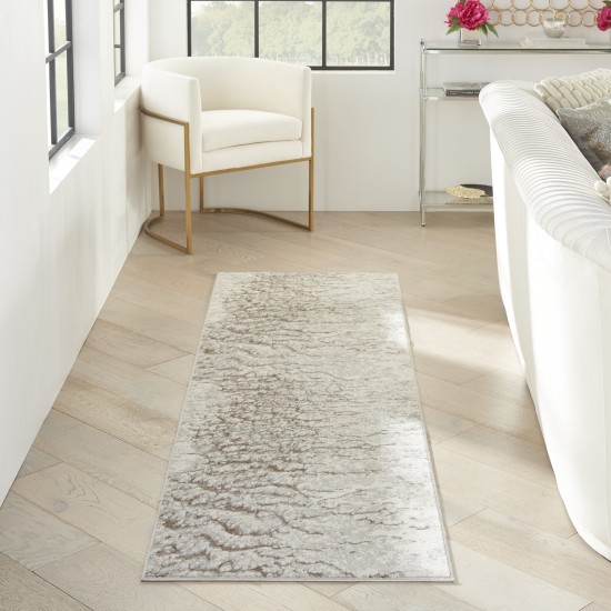 Inspire Me! Home Décor Metallic MTL02 Runner Rug, Grey/Mocha, 2'2" x 7'6"