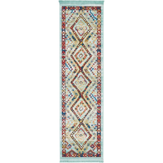 Nourison South Western NAV02 Runner Rug, Aqua, 2'2" x 7'9"