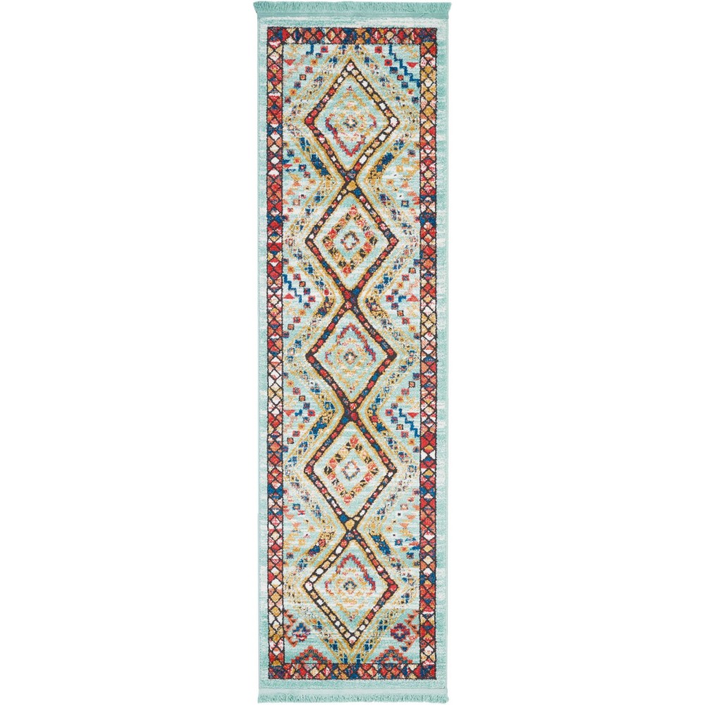 Nourison South Western NAV02 Runner Rug, Aqua, 2'2" x 7'9"