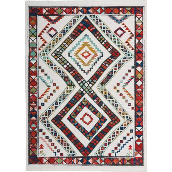 Nourison South Western NAV02 Area Rug, White, 7'10" x 10'9"