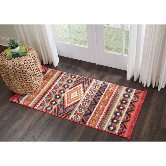 Nourison South Western NAV04 Area Rug, Orange, 2'2" x 4'3"