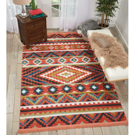 Nourison South Western NAV04 Area Rug, Orange, 3'11" x 6'2"