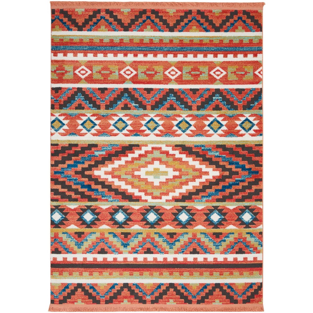 Nourison South Western NAV04 Area Rug, Orange, 5'3" x 7'6" Nourison South Western NAV04 Area Rug, Orange, 5'3" x 7'6"
