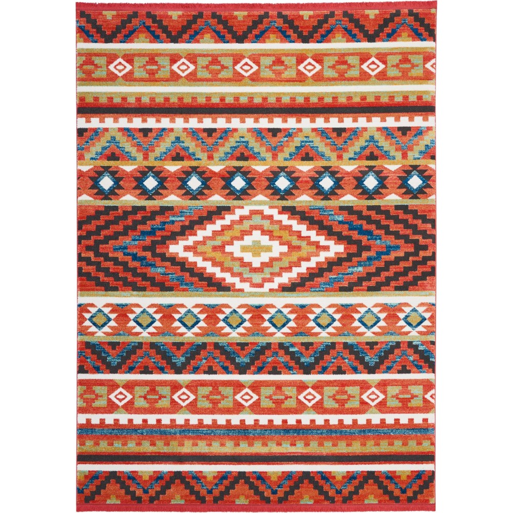 Nourison South Western NAV04 Area Rug, Orange, 7'10" x 10'9"