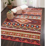 Nourison South Western NAV04 Area Rug, Orange, 7'10" x 10'9"