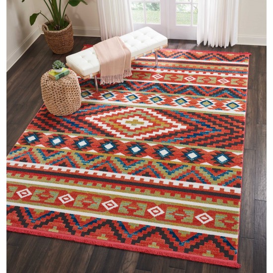 Nourison South Western NAV04 Area Rug, Orange, 7'10" x 10'9"