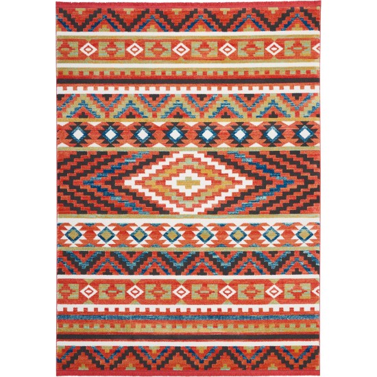 Nourison South Western NAV04 Area Rug, Orange, 9'3" x 13'