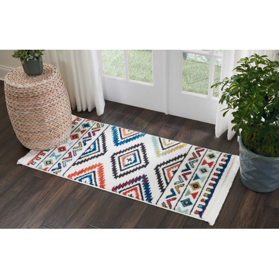 Nourison South Western NAV06 Area Rug, White, 2'2" x 4'3"