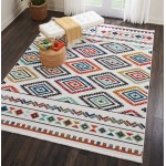 Nourison South Western NAV06 Area Rug, White, 7'10" x 10'9"