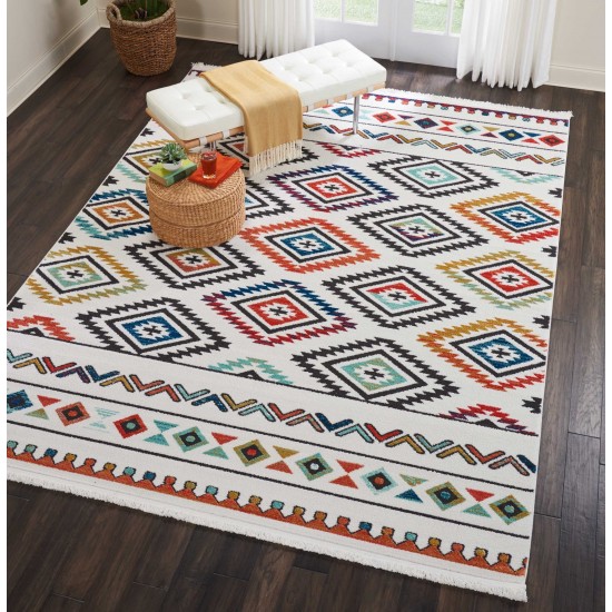 Nourison South Western NAV06 Area Rug, White, 7'10" x 10'9"