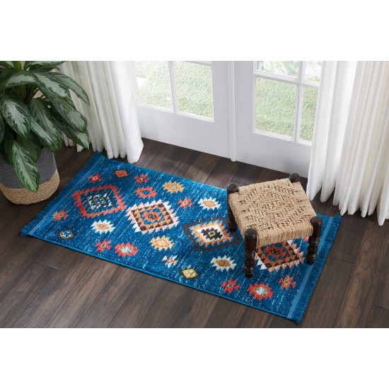 Nourison South Western NAV07 Area Rug, Blue, 2'2" x 4'3"