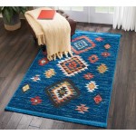 Nourison South Western NAV07 Area Rug, Blue, 3'11" x 6'2"