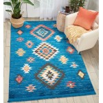 Nourison South Western NAV07 Area Rug, Blue, 5'3" x 7'6"