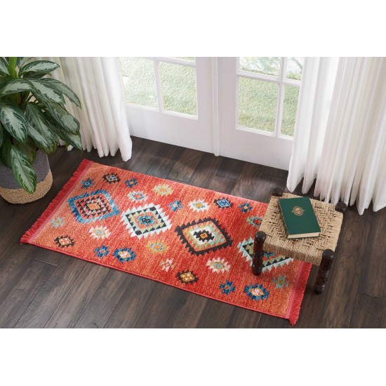 Nourison South Western NAV07 Area Rug, Red, 2'2" x 4'3"