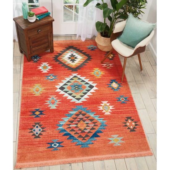 Nourison South Western NAV07 Area Rug, Red, 3'11" x 6'2"