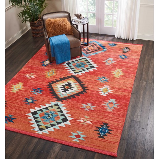 Nourison South Western NAV07 Area Rug, Red, 7'10" x 10'9"