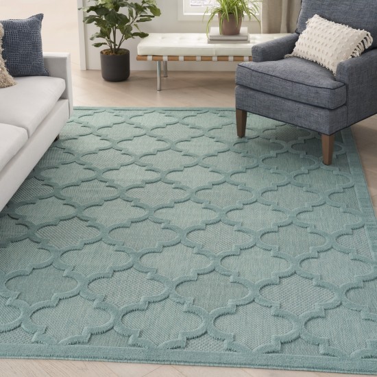 Nourison Easy Care NES01 Area Rug, Aqua/Teal, 7' x 10'