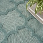 Nourison Easy Care NES01 Area Rug, Aqua/Teal, 7' x 10'