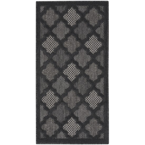 Nourison Easy Care NES01 Runner Rug, Charcoal/Black, 2' x 4'