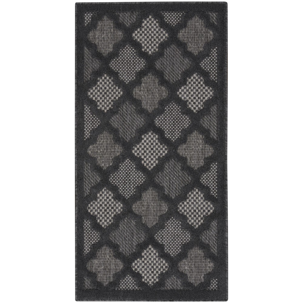 Nourison Easy Care NES01 Runner Rug, Charcoal/Black, 2' x 4'