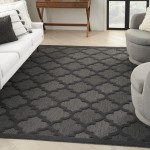 Nourison Easy Care NES01 Area Rug, Charcoal/Black, 7' x 10'