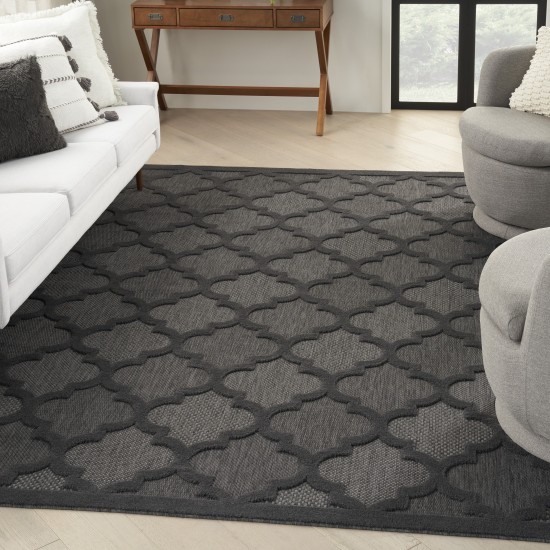 Nourison Easy Care NES01 Area Rug, Charcoal/Black, 8' x 10'